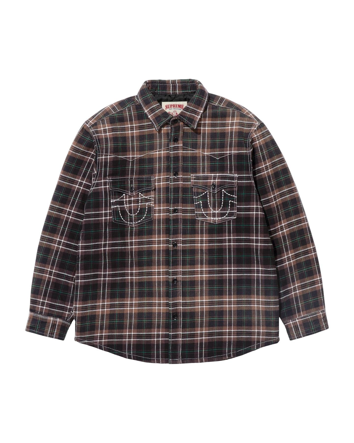 Supreme®/True Religion® Quilted Lined Plaid Flannel Shirt view 12